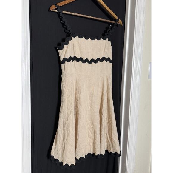 Square Neck A-line Mini Sundress Rickrack Straps Sleeveless M cottagecore‎ - Picture 8 of 10